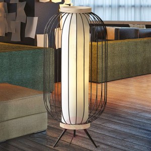 Lampa stojąca Chaplin z siatki stalowej