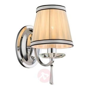 Lindby Haldir lampa ścienna tekstylny klosz, chrom