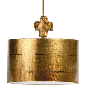 Fragment Gold – okrągła lampa wisząca, antyczna