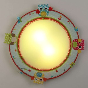 Urocza lampa sufitowa Buhos z motywem sowy
