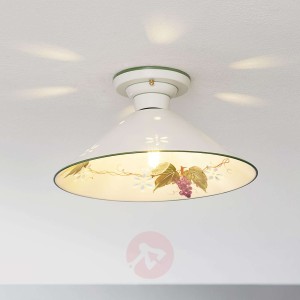 Ceramiczna lampa sufitowa VIGNA z kwiatowym wzorem