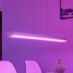 Lampa wisząca LED Keyan, WiZ, kanciasta, nikiel