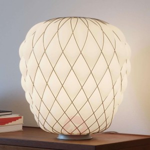 Designerska lampa stołowa Pinecone, mleczne szkło
