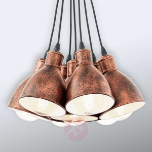 Lampa wisząca Priddy 1, 7-pkt. antyczna miedź