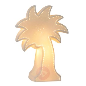 Ładna, dekoracyjna lampa stołowa Palm, biała