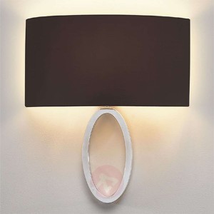 Lima, czarna lampa ścienna z tkaniny