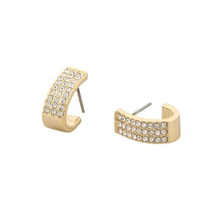 Snö of Sweden Corinne Small Wide Oval Earring, Gold/Clear