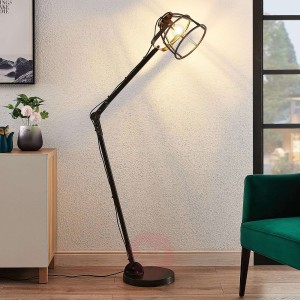 Lindby Maximilia klatkowa lampa podłogowa, czarna
