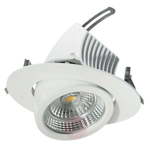 Odchylany reflektor wpuszczany LED, 20 cm, 48 W
