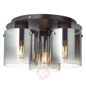 Lampa sufitowa Beth dymione szkło, 3-punktowa