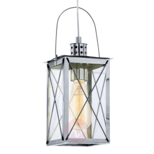 Chromowana wisząca lampa-latarenka MARLIA