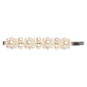 Hairclip pearls Slim 02 Silver