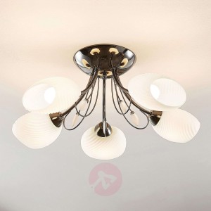 Lindby Sibyll lampa sufitowa ze szkłem, 5-punktowa