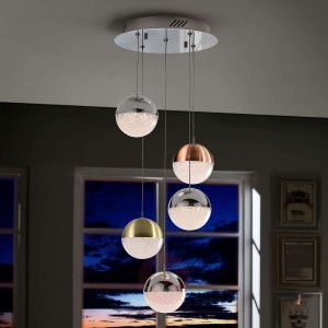 Lampa wisząca LED Sphere, multicolor, 5-punktowa