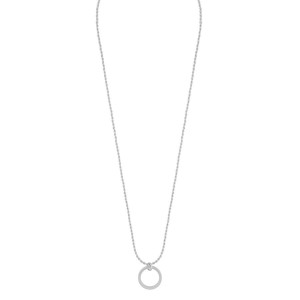 Snö Of Sweden Madeleine Round Pendant Neck, 42 Plain Silver