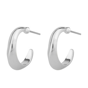 Snö Of Sweden Hyde Small Oval Ear, Plain Silver