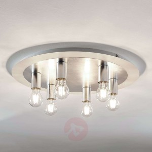 Metalowa lampa sufitowa Justik, 6-punktowa, biała
