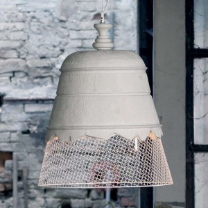 Gipsowa lampa wisząca Domenica, biała, 50 cm
