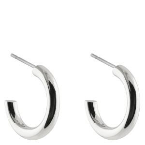 Snö of Sweden Adara Small Oval Earrings, Plain Silver