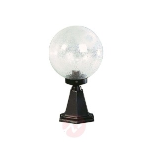 Lampa na cokół I czarna ze szkłem pęcherzykowym