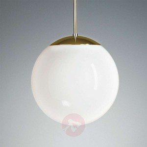 Lampa wisząca z opalowym kloszem 30 cm mosiądz