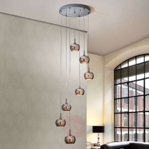 Lampa wisząca LED Arian z kryształami, 7-punktowa
