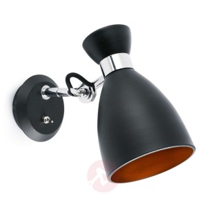 Retro - piękna lampa ścienna, czarna