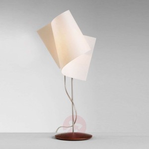 Interesująca lampa stołowa Loop orzech