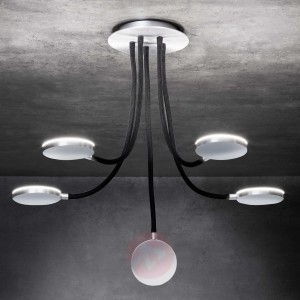 Lampa sufitowa LED Flex D5 z 5 czarnymi ramionami