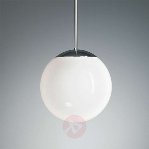 Lampa wisząca z opalową kulą 20 cm chrom