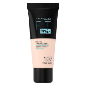 Maybelline Fit Me Matte + Poreless Foundation, Rose Beige # 107 (30 ml)