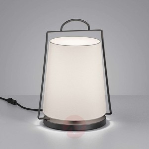 Helestra Uka lampa stołowa klosz z tkaniny biała