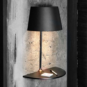 Designerska lampa ścienna ILLUSION HALF, czarna