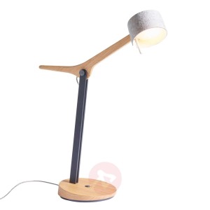 Lampa stołowa LED Frits, dąb