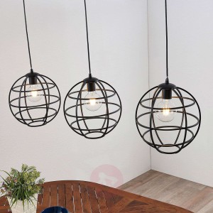 Lampa wisząca klatka Bekira, 3-punktowa, podłużna