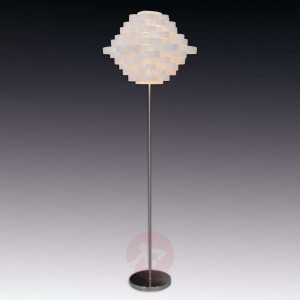Lampa stojąca White z kloszem z okrągłych szybek