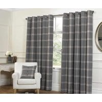 Zestaw 2 zasłon Plaid Check Grey 229x229 cm