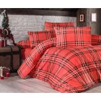 Komplet pościeli King Ranforce Checkered Red 200x220