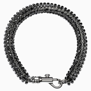 Skinny Single Bolster Bracelet, Palladium plated