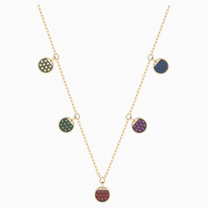Ginger Choker, Multi-colored, Gold-tone plated