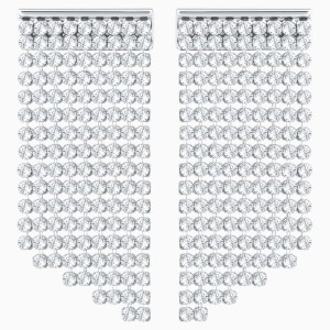 Fit Pierced Earrings, White, Palladium plated