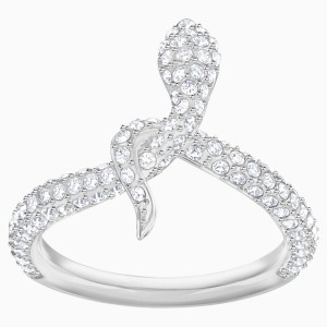 Leslie Ring, White, Rhodium plated
