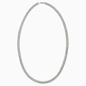 Skinny Bolster Necklace, Palladium plated