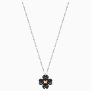 Wisiorek Latisha Flower, czarny, różnorodne metale