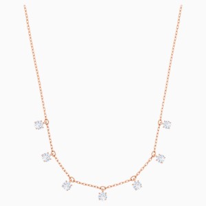 Attract Choker, White, Rose-gold tone plated
