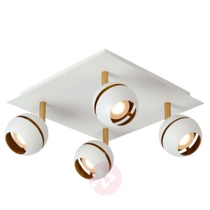 4-punktowa lampa sufitowa LED Binari, biała