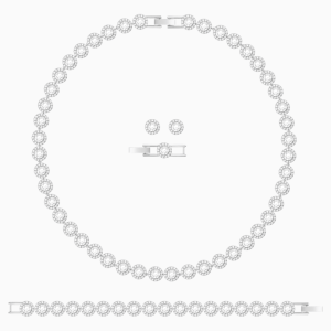 Zestaw z naszyjnikiem Angelic, biały, powlekany rodem