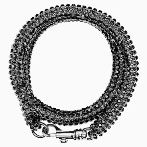 Skinny Double Bolster Bracelet, Palladium plated
