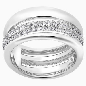 Exact Ring, White, Rhodium plated