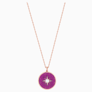 Locket Pendant, Pink, Rose-gold tone plated